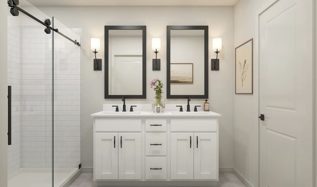 Primary bath with dual sinks