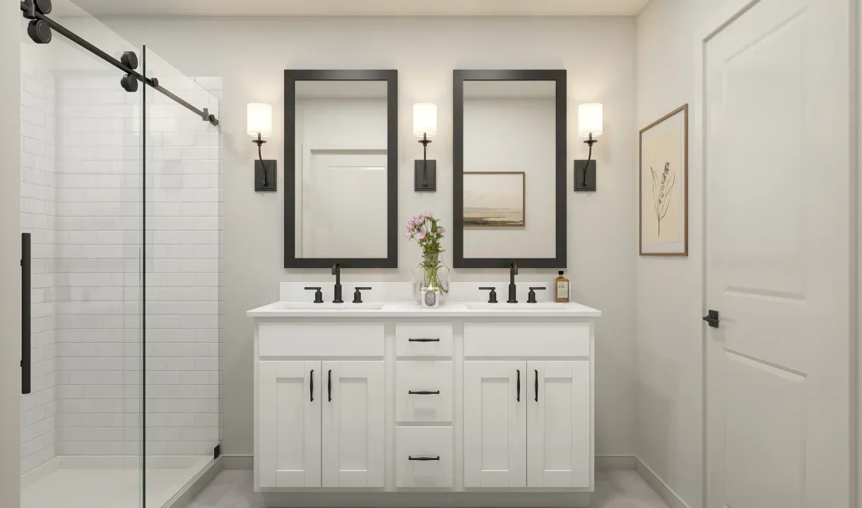 Primary bath with dual sinks