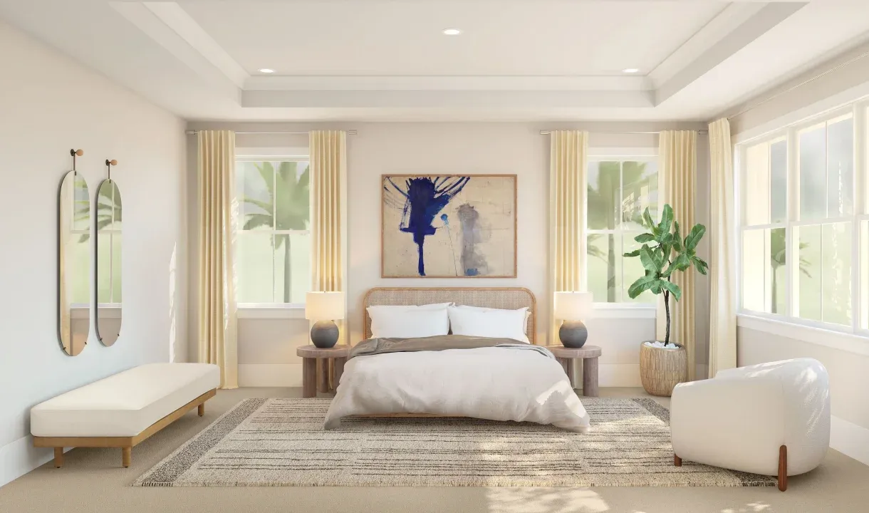 Primary suite with tray ceiling