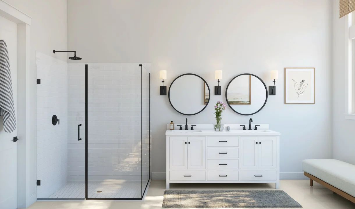 Primary bath with dual sinks