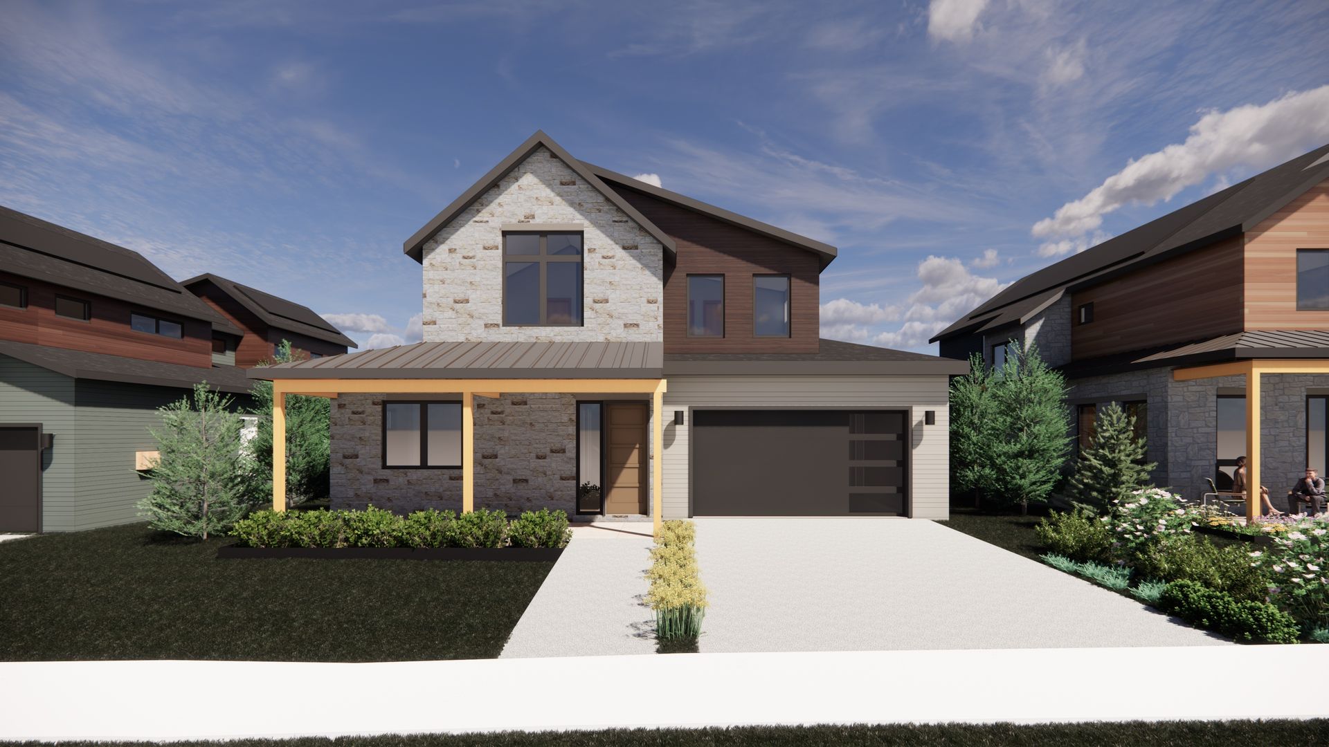 The Larkspur in Exterior Color Palette 4, offering a soft, refined color story with elevated curb appeal.