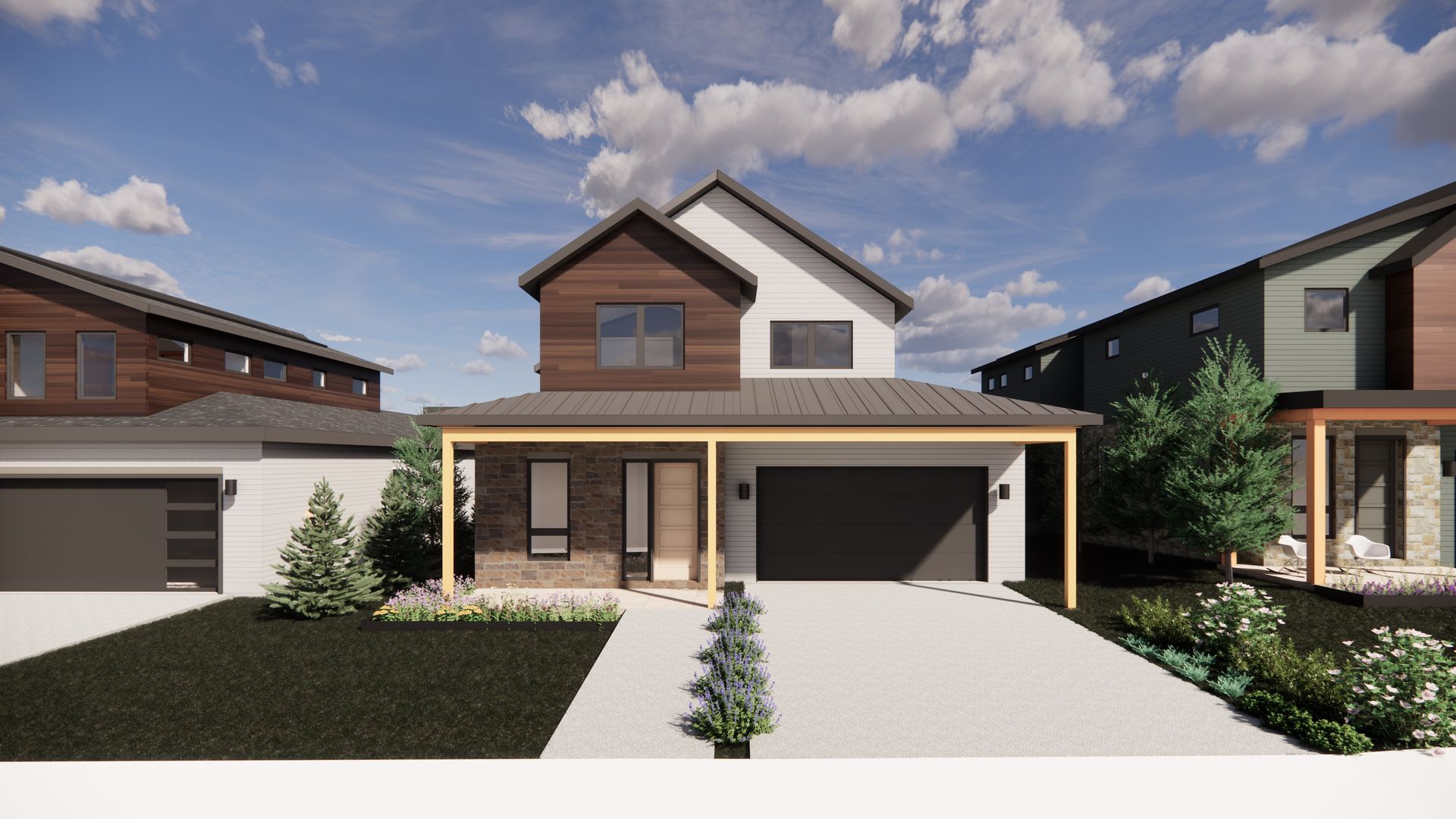 The Lupine in Exterior Color Palette 3 - modern design for standout curb appeal.