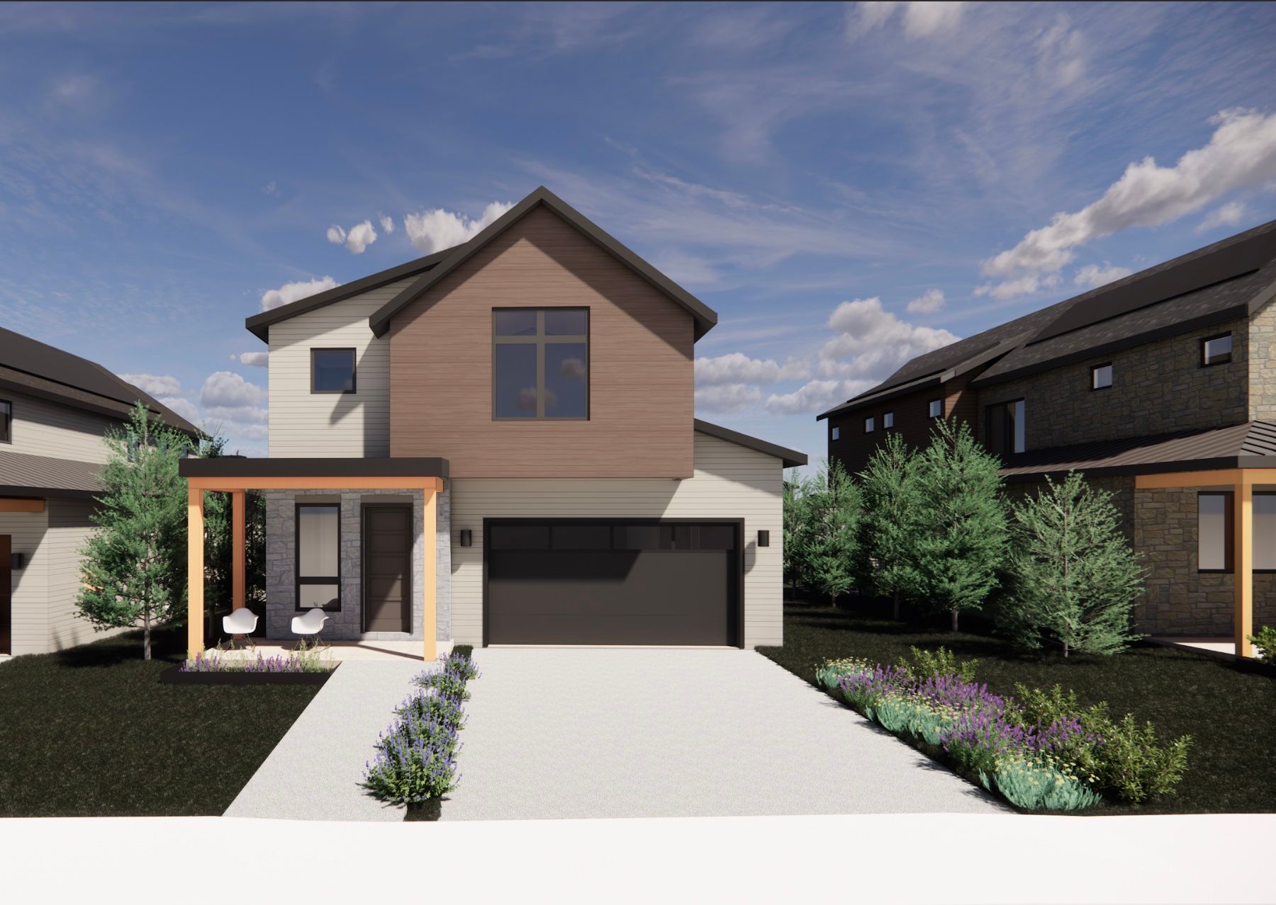 The Sage in Exterior Color Palette 6 - a crisp, fresh palette that enhances the homes modern design.