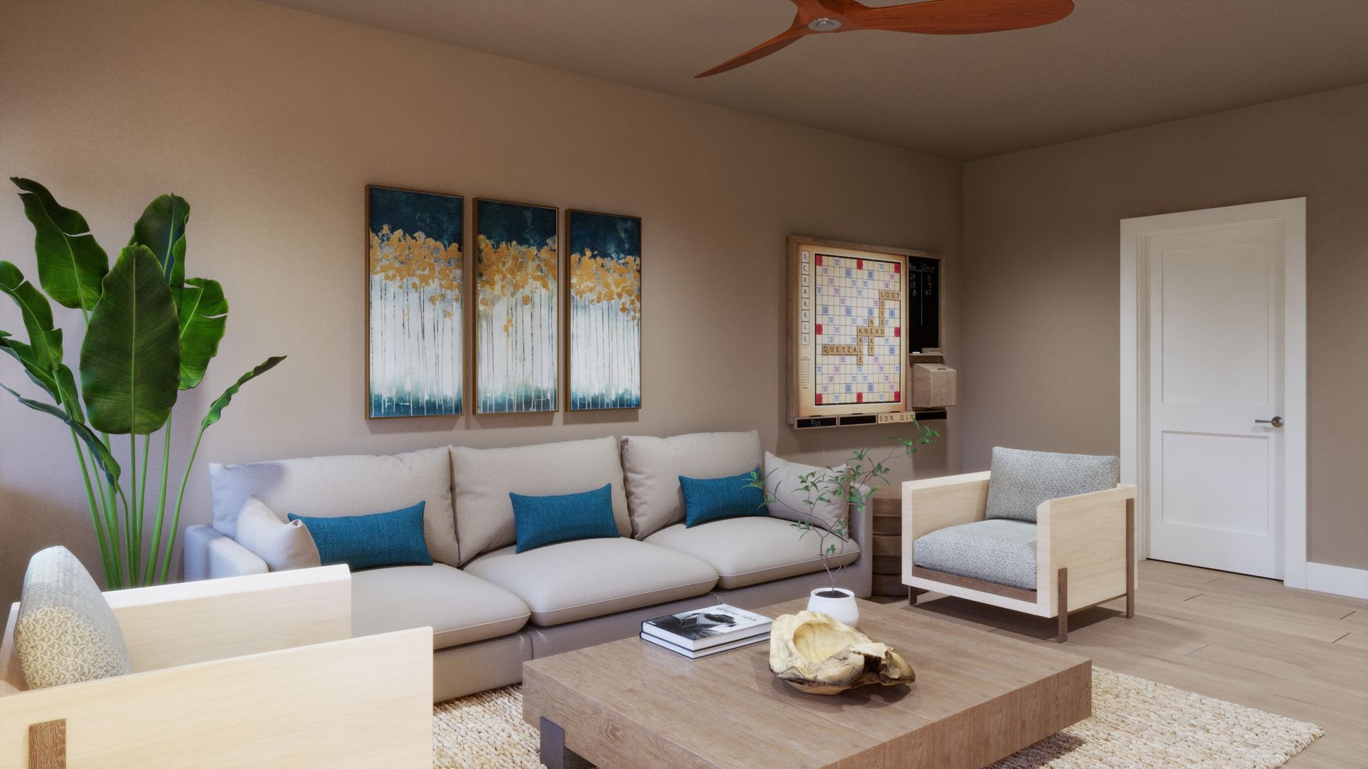 A versatile lower-level retreat designed for relaxation and connection. This family and rec room offers a comfortable space for movie nights, entertaining, or simply unwinding at home.