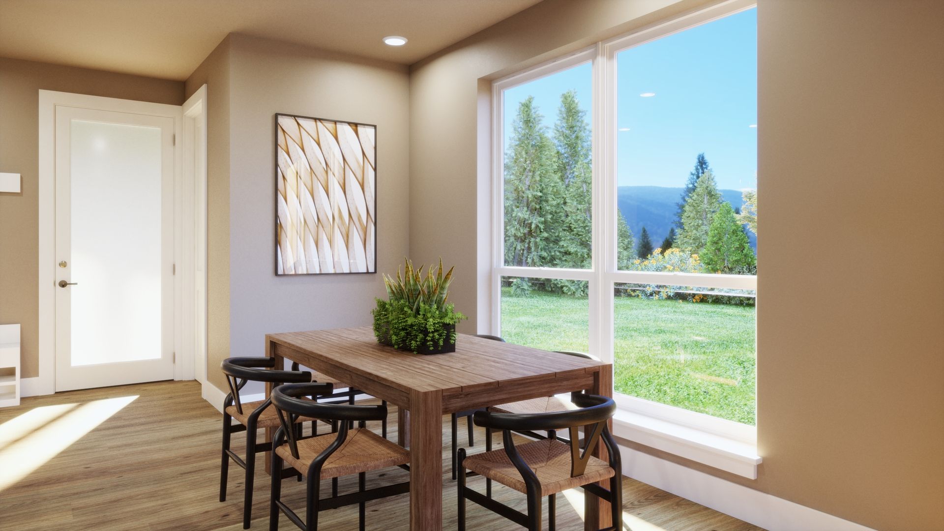 Designed for effortless main-floor living, this open kitchen and dining space creates a natural place to gather, with a spacious island, plenty of seating, and an easy flow throughout the heart of the home.