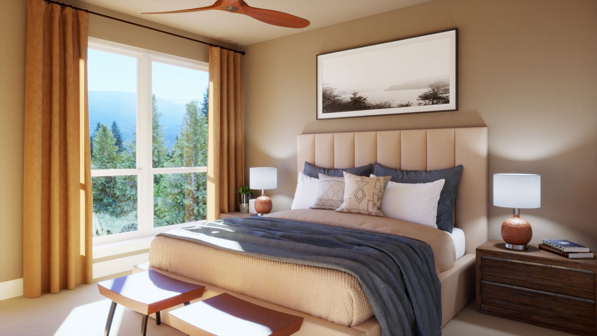 Main-floor living designed for comfort and convenience. This spacious primary bedroom offers a peaceful retreat with abundant natural light and a warm, inviting design.