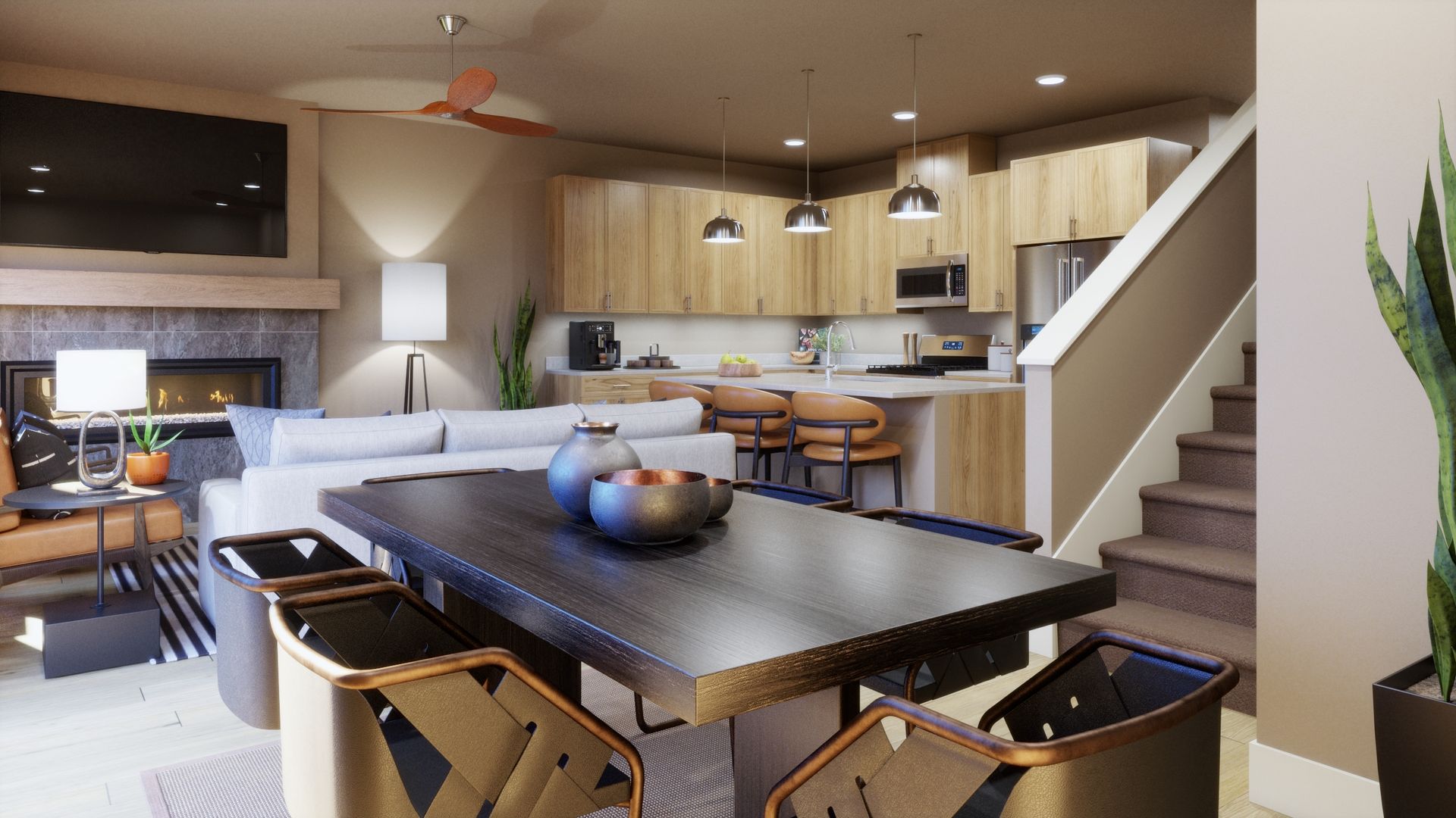A dining space designed for gathering. This inviting space offers a seamless connection to the outdoors, creating a bright and welcoming setting for everyday meals and entertaining.