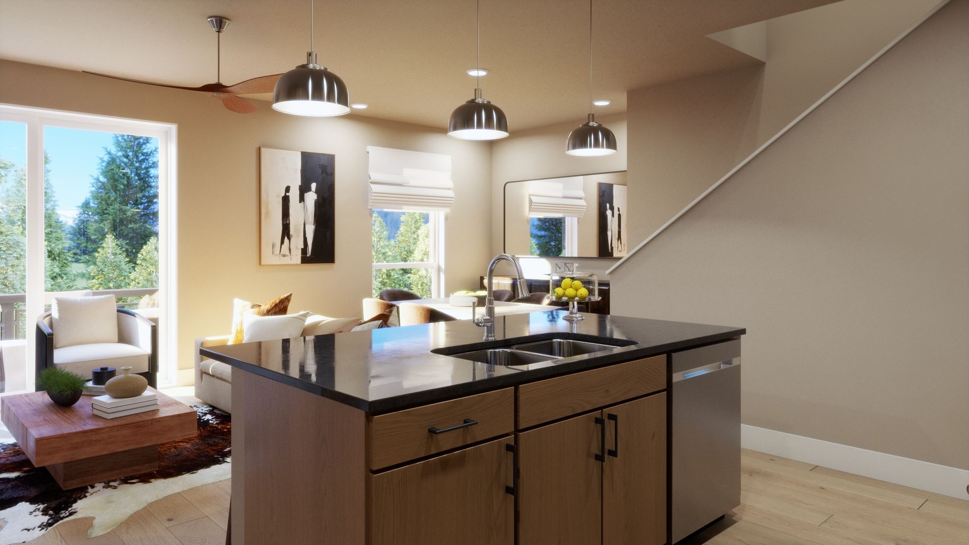 Designed for gathering and everyday living. This spacious kitchen features an oversized island, abundant cabinetry, and plenty of room for seating, creating a functional and welcoming heart of the home.