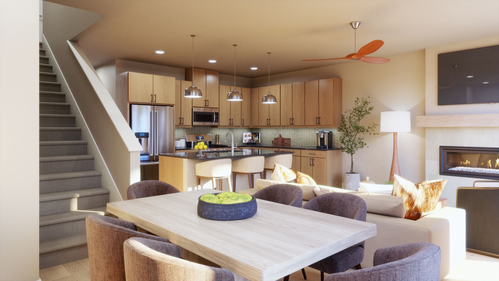 Designed to bring everyone together. This inviting dining space flows seamlessly into the kitchen and living areas, creating an open and welcoming setting for everyday meals, entertaining, and time spent together.