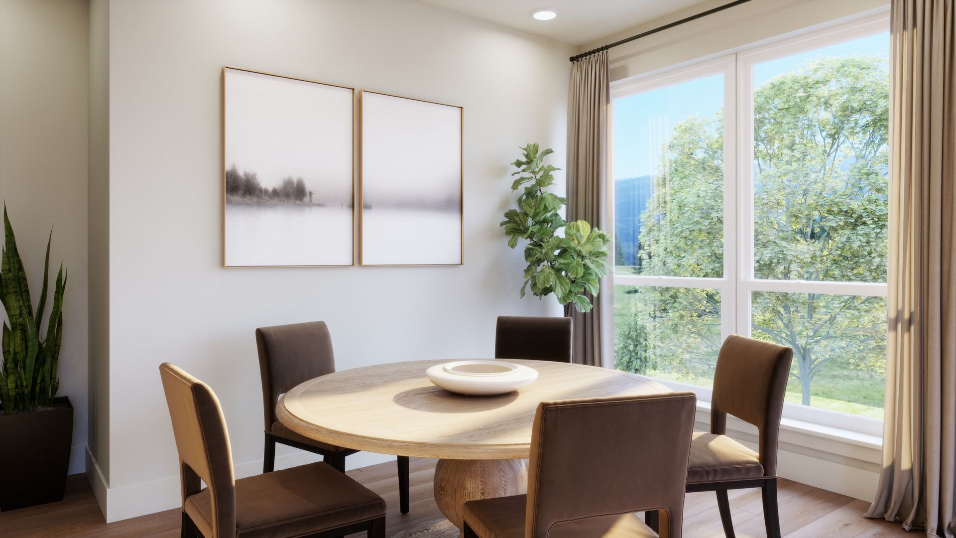 Designed for gathering. This inviting dining space brings together warm finishes, natural light, and beautiful mountain views - creating the perfect setting for everything from morning coffee to memorable dinners with friends and family.