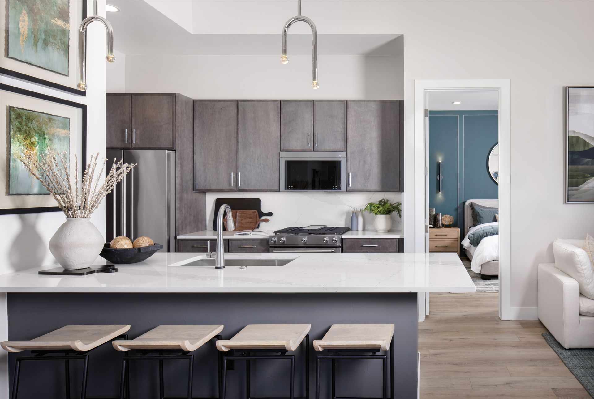 The Kingfisher kitchen blends style and function with a spacious layout, modern finishes, and thoughtful design — creating the perfect space for cooking, gathering, and everyday living.
