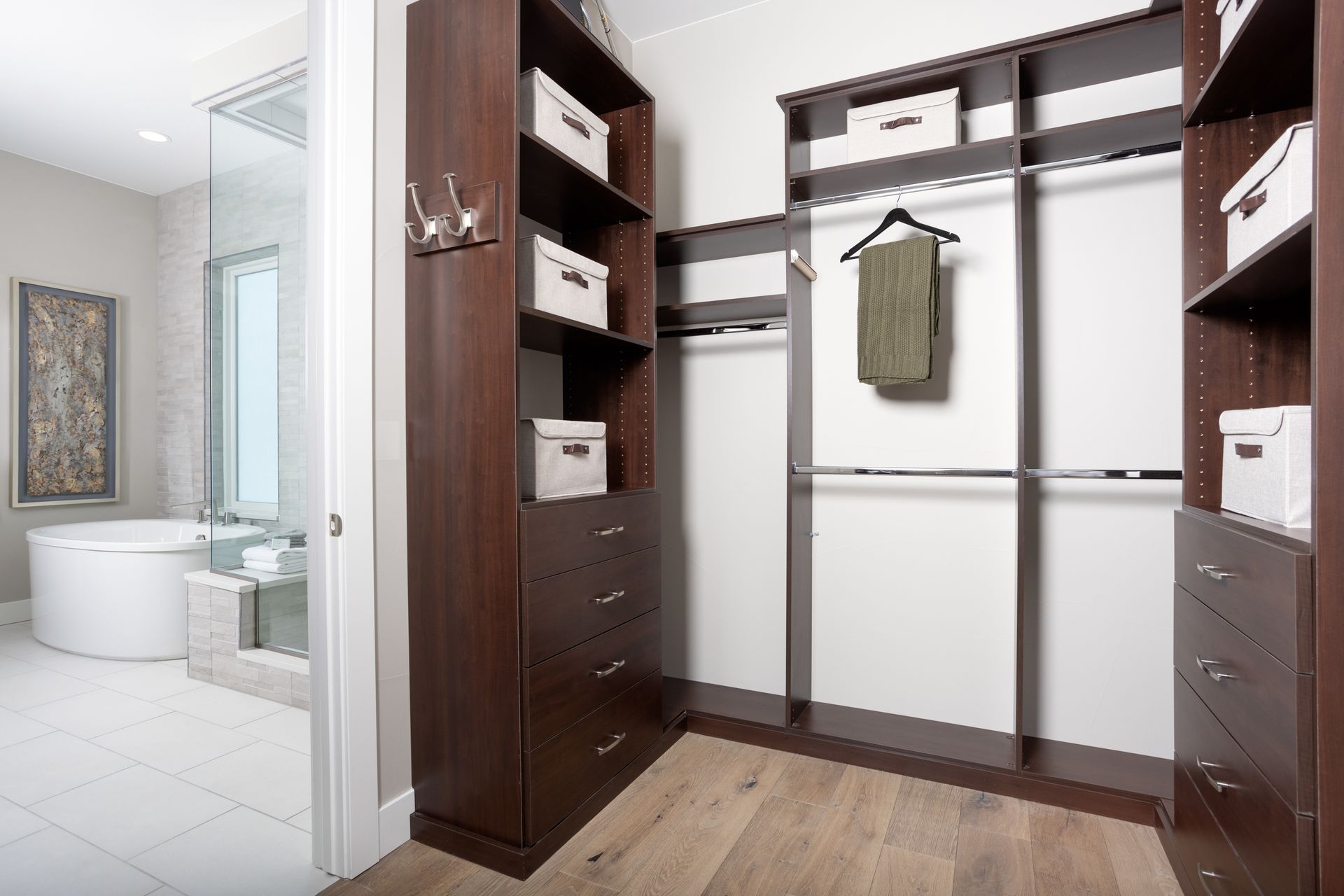 The primary closet is exceptionally spacious and fully customizable to fit your needs, offering endless flexibility for organization, storage, and personal style.