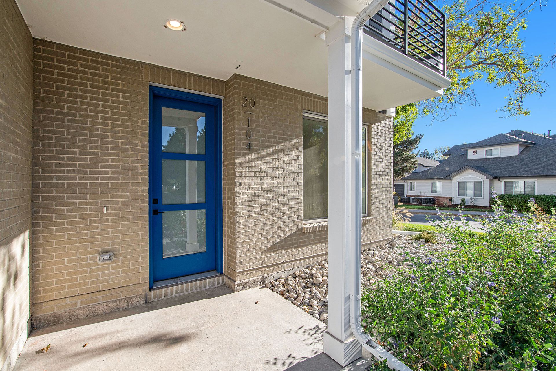 South facing, covered front porch