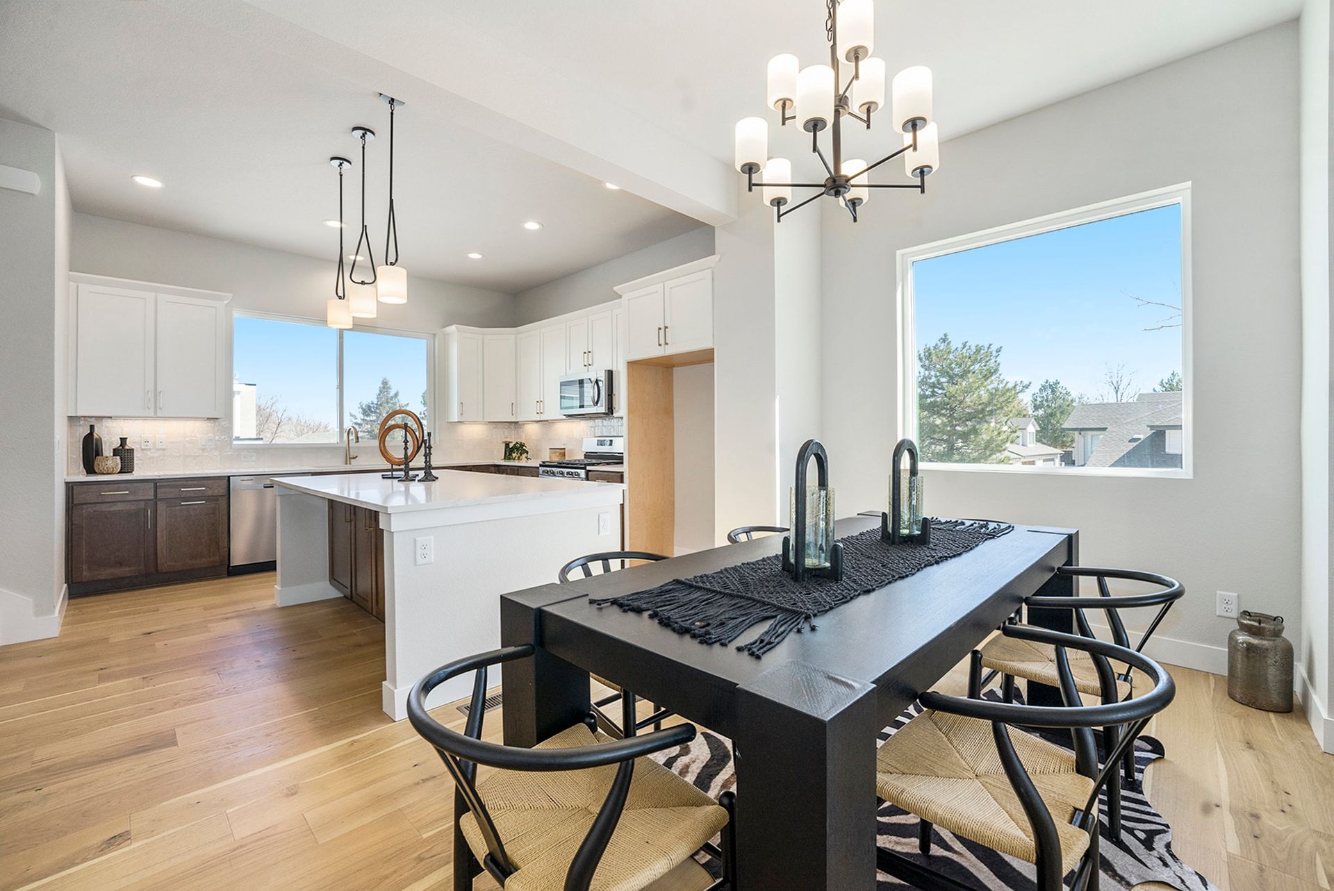 Dining room and large chef's kitchen