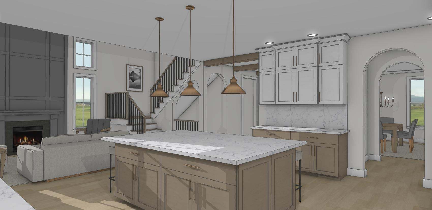 Kitchen and Family Room
