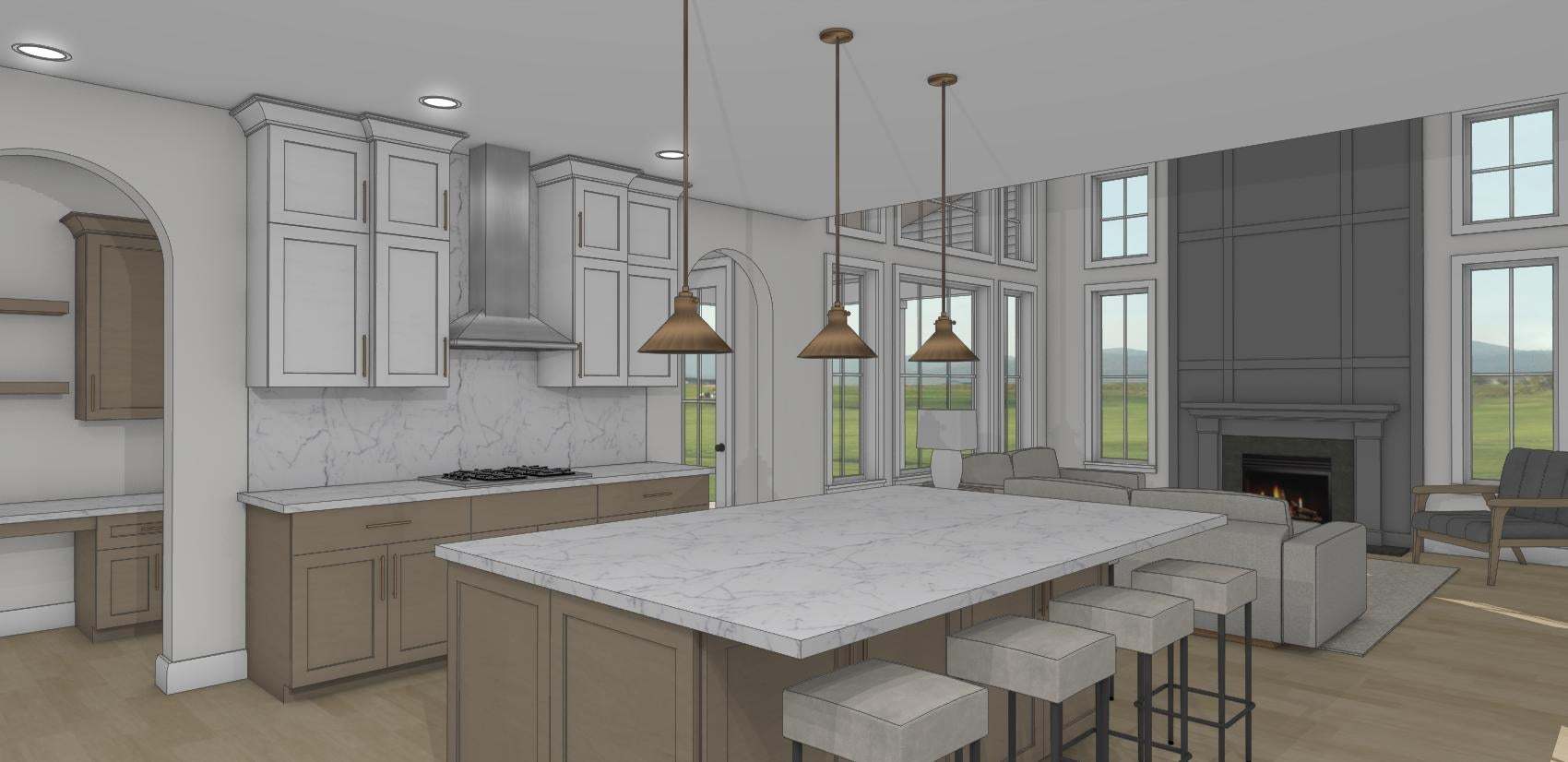 Kitchen and Family Room