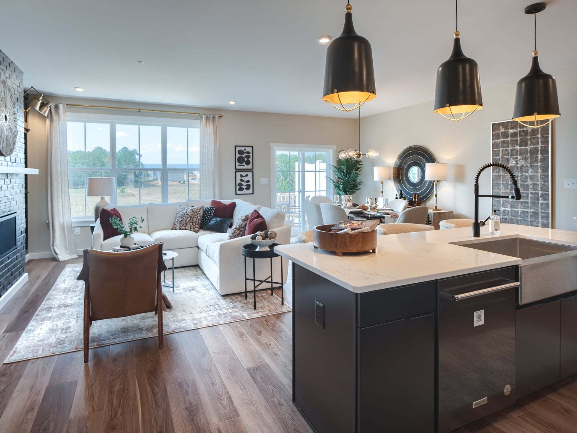 Family Room, Dining Room, and Classic KItchen