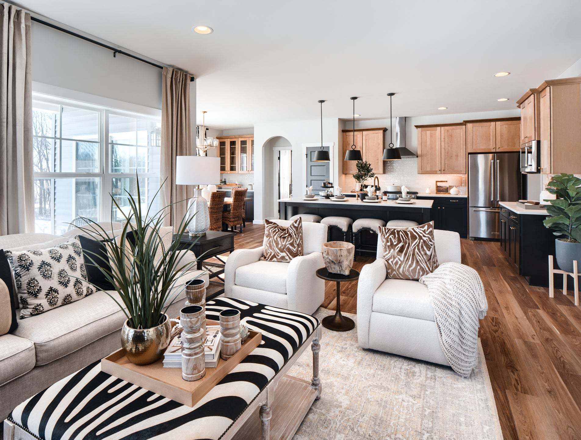 Family Room and Classic Kitchen