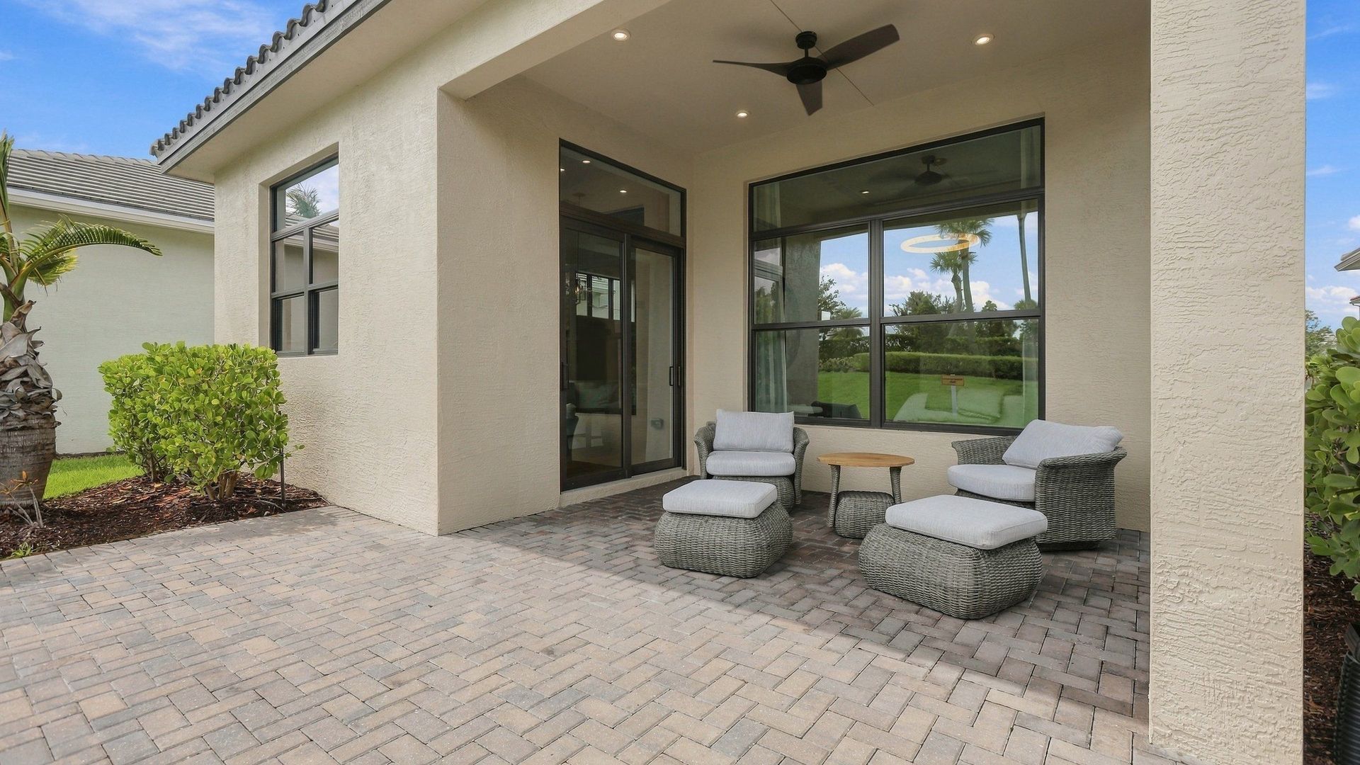 Covered Lanai and Backyard