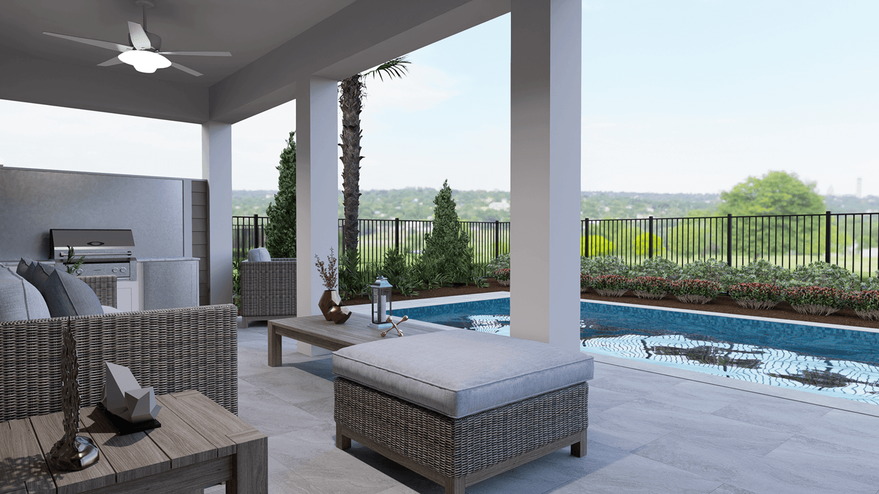 Artist Rendering - Lanai with Summer Kitchen Option