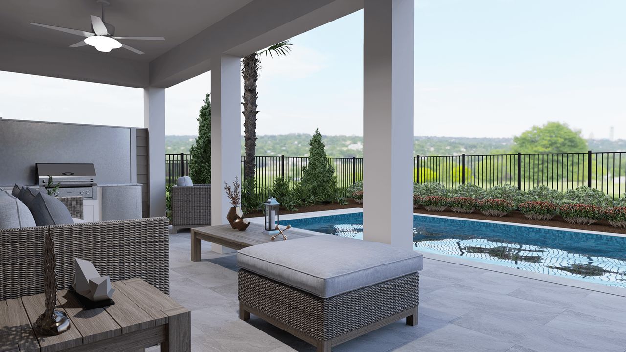 Artist Rendering - Lanai with Summer Kitchen Option