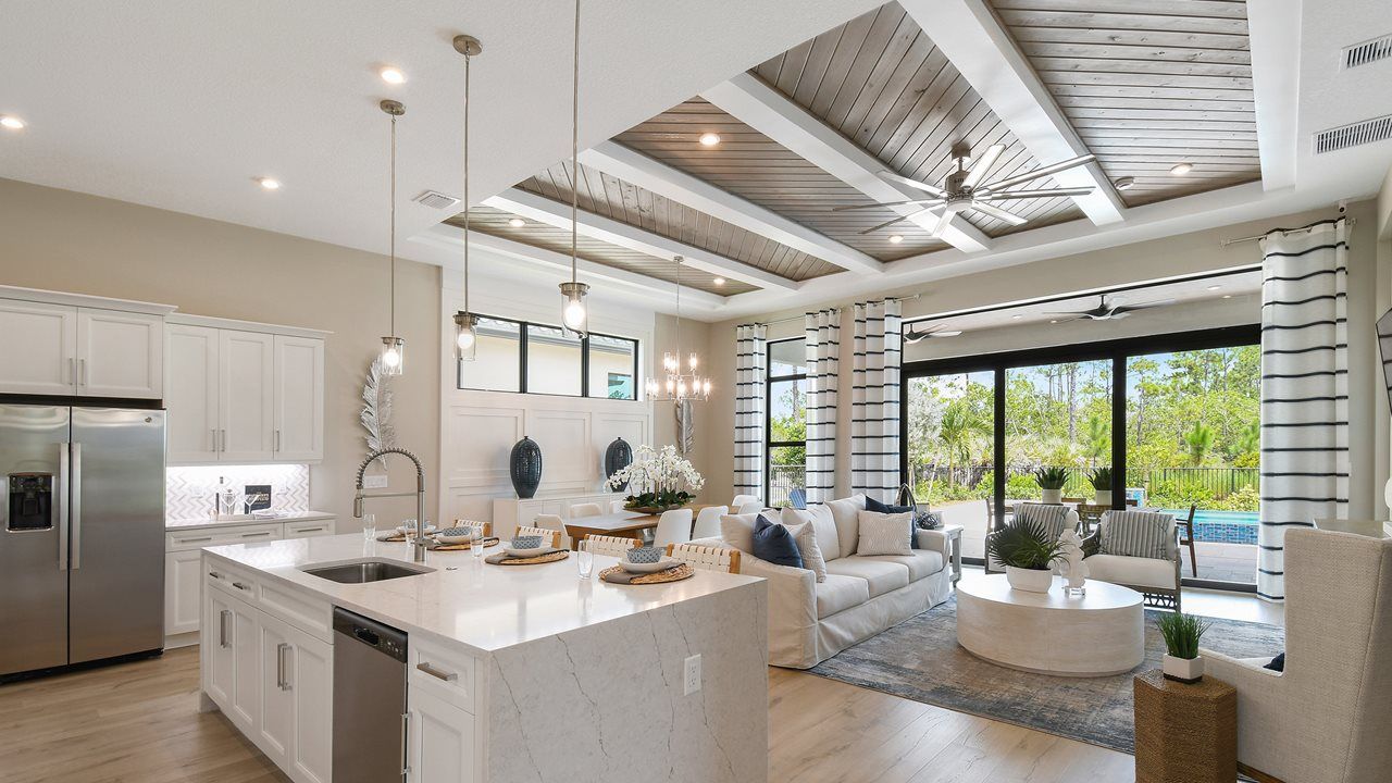 Julia Model | Island Kitchen into Main Living Area