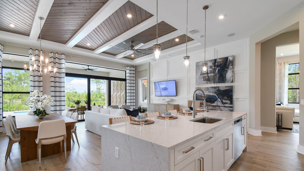 Julia Model | Island Kitchen into Main Living Area