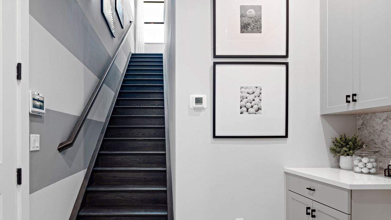 Priscilla Model Home | Stairs to Bonus Room