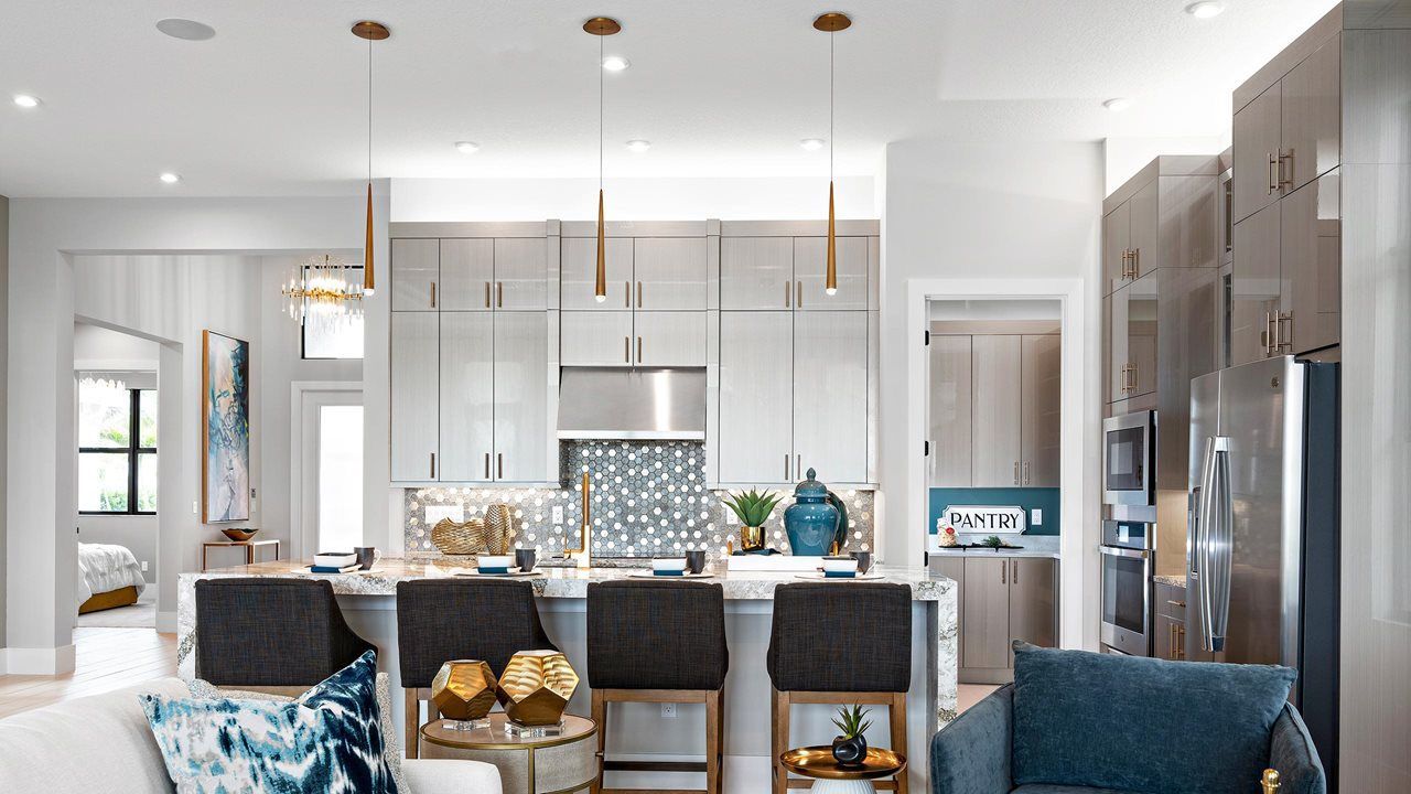 Leslie Model | Great Room into Island Kitchen