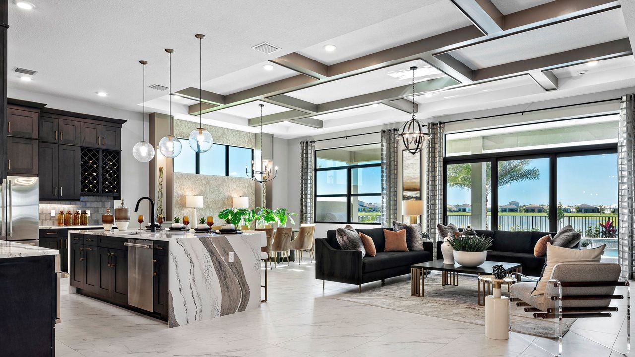 Sydney Model Home | Island Kitchen and Great Room