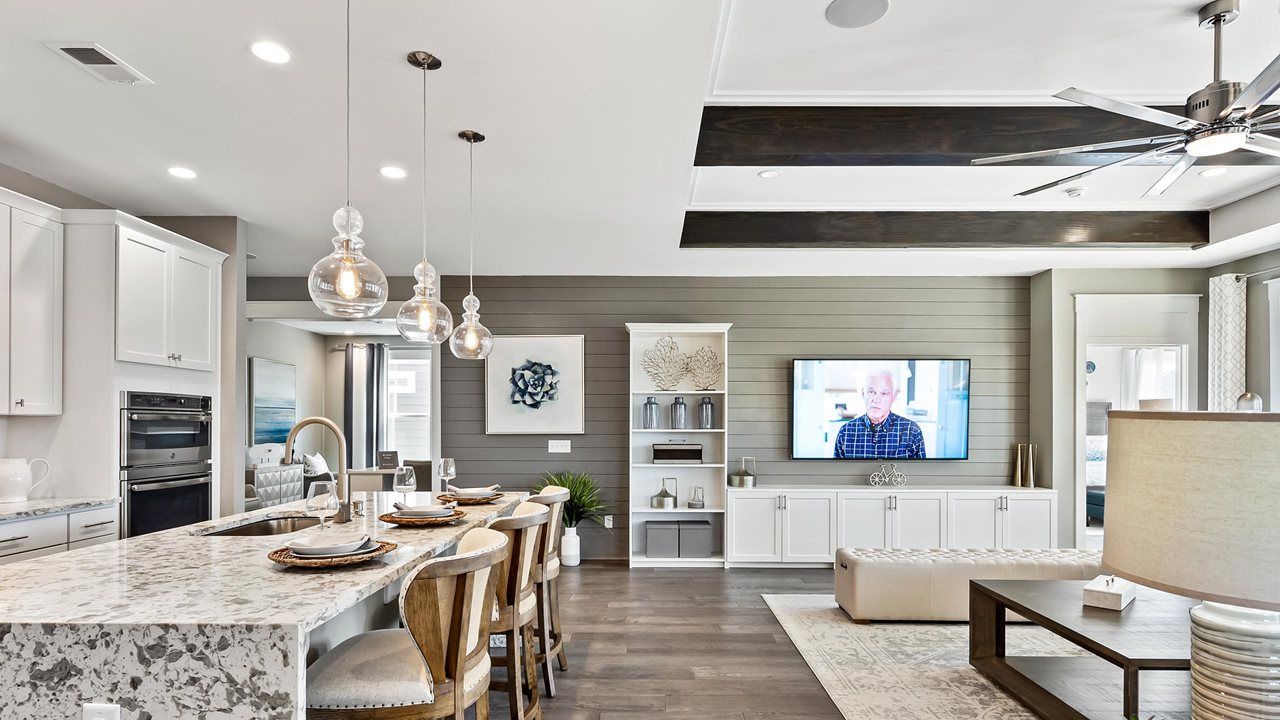 Mulberry Model Home | Island Kitchen and Great Room