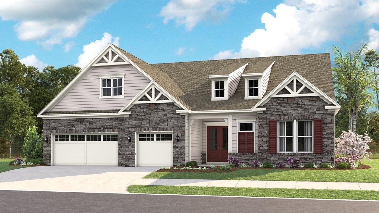 Whitney Model Home | Elevation A Stone