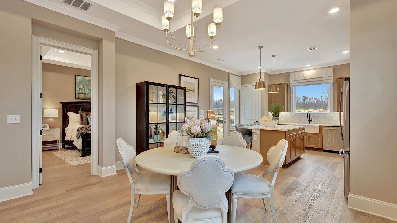 Beverly Model Home | Dining into Kitchen