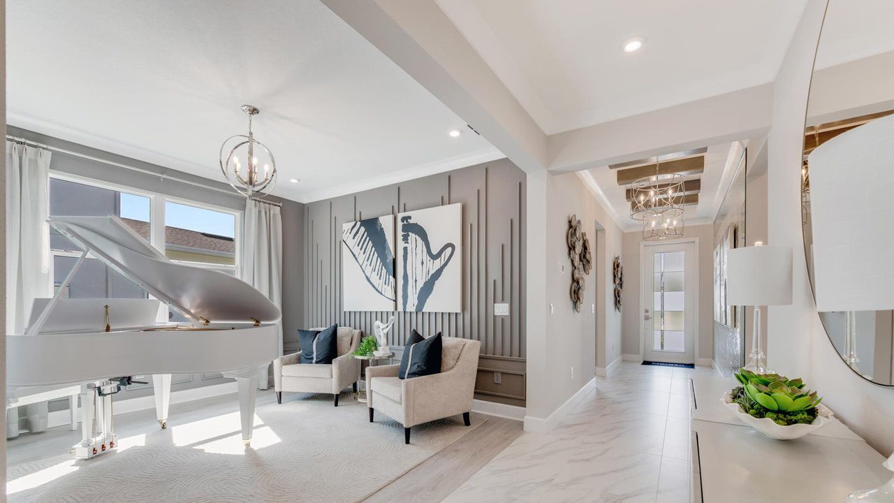 Morgan Model Home | Foyer into Flex Room