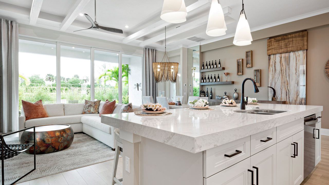 Lilia Model | Island Kitchen into Great Room