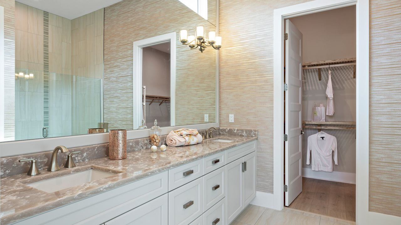 Lila Model Home | Owner's Bath | Photo from sister community