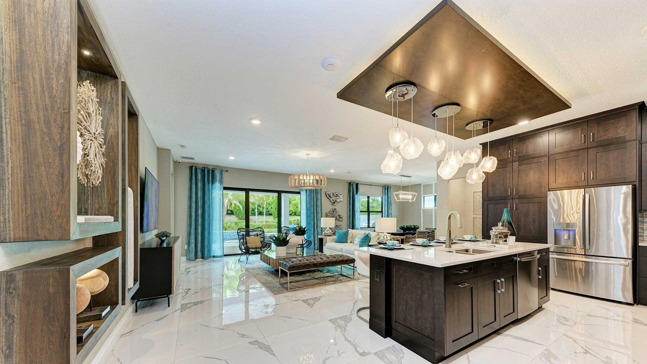 Alys Model Home | Island Kitchen into Great Room