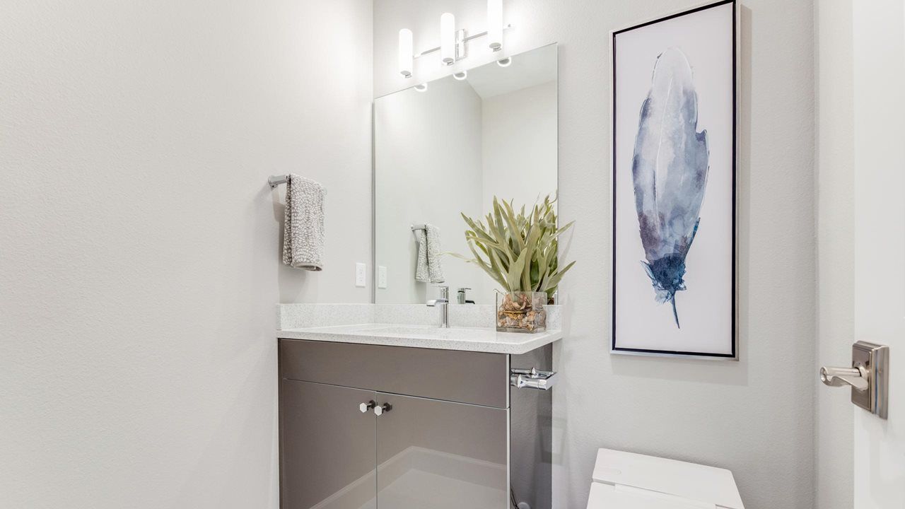 Rachel Model | Powder Room - Model shown is in a sister community
