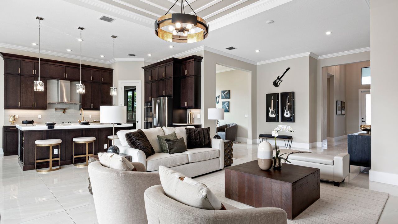 Nataile Model Home | Great Room to Dining | Photo from sister community