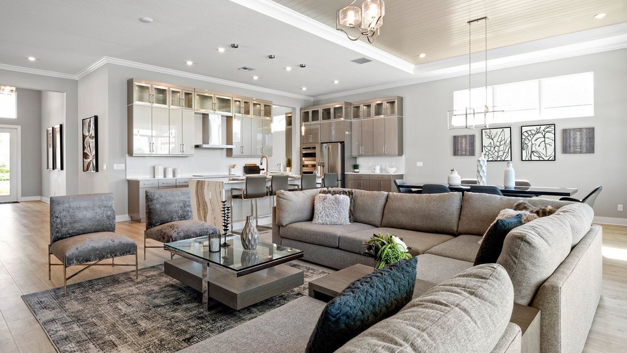 Sydney Model Home | Great Room to Kitchen | Photo from sister community