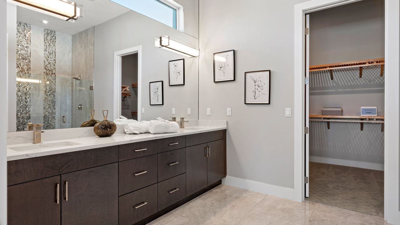 Sydney Model Home | Owner's Bath | Photo from sister community