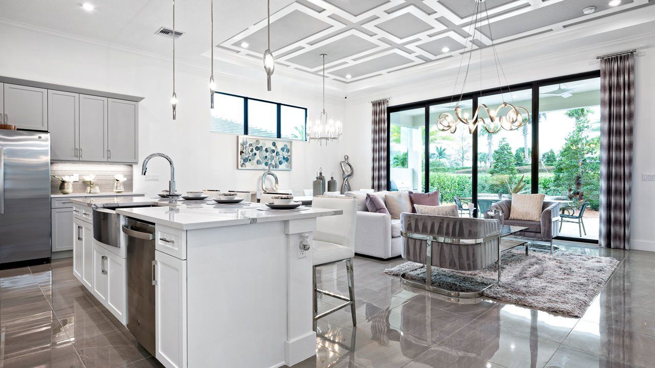 Kitchen to Great Room - Model Shown from sister community