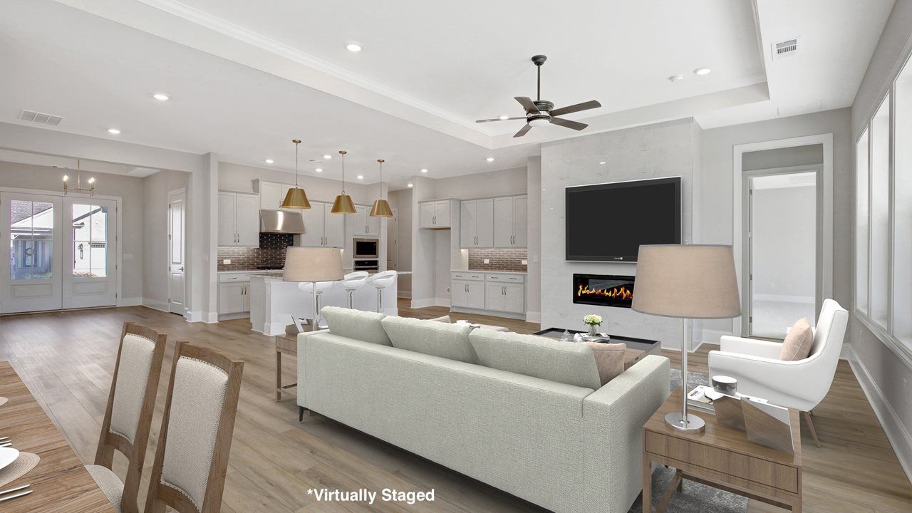 Taylor Model | Staged Great Room to Kitchen