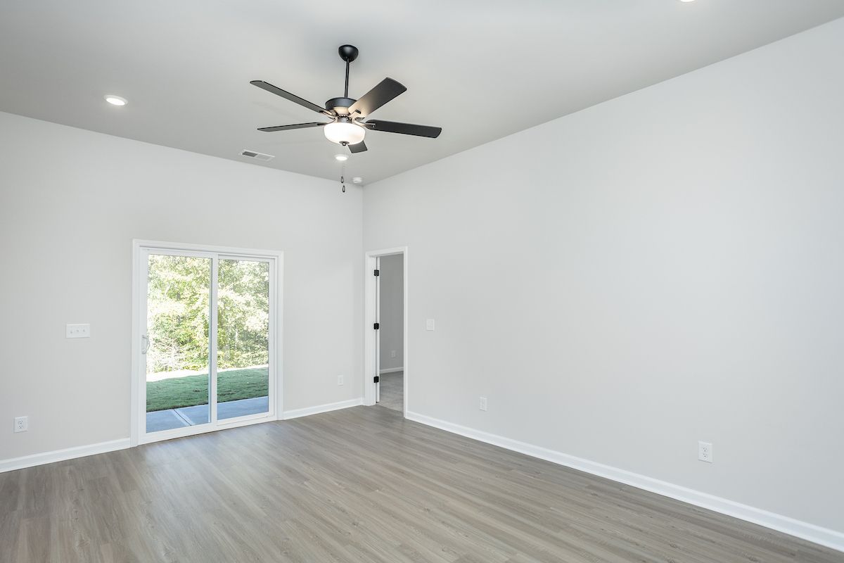 Sliding glass door to the backyard