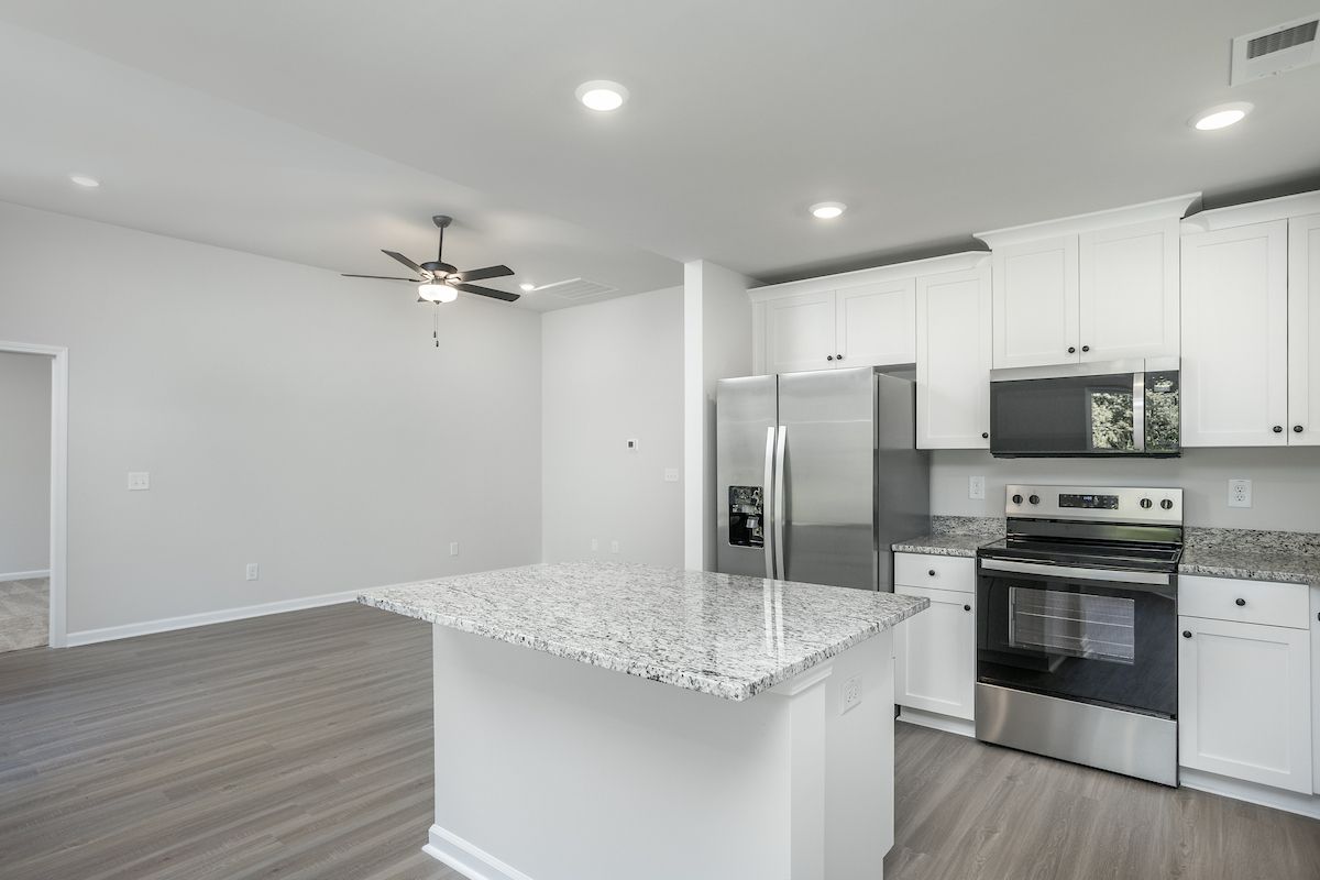 Angled view of the kitchen