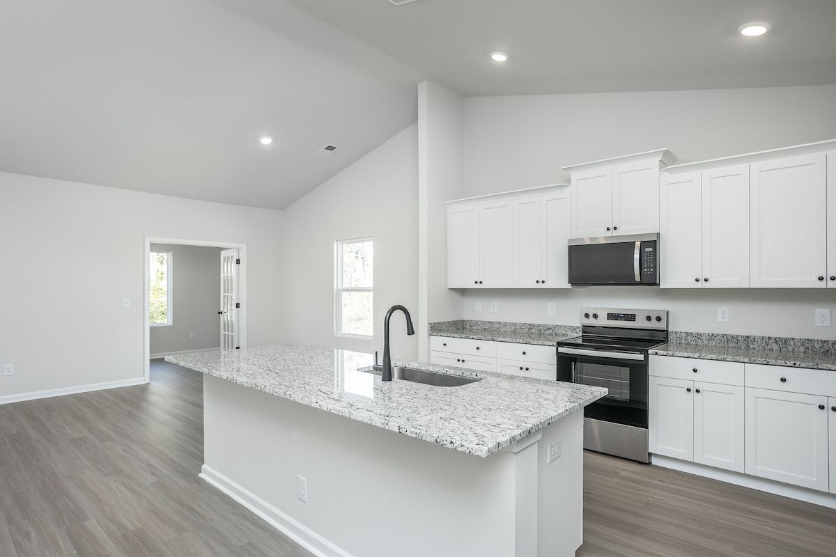 Angled view of the kitchen