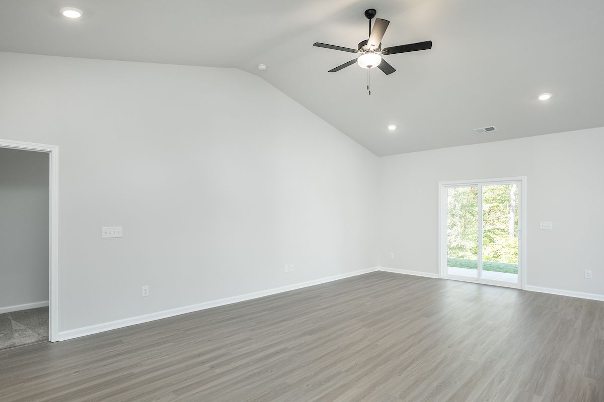 Sliding glass door to the backyard