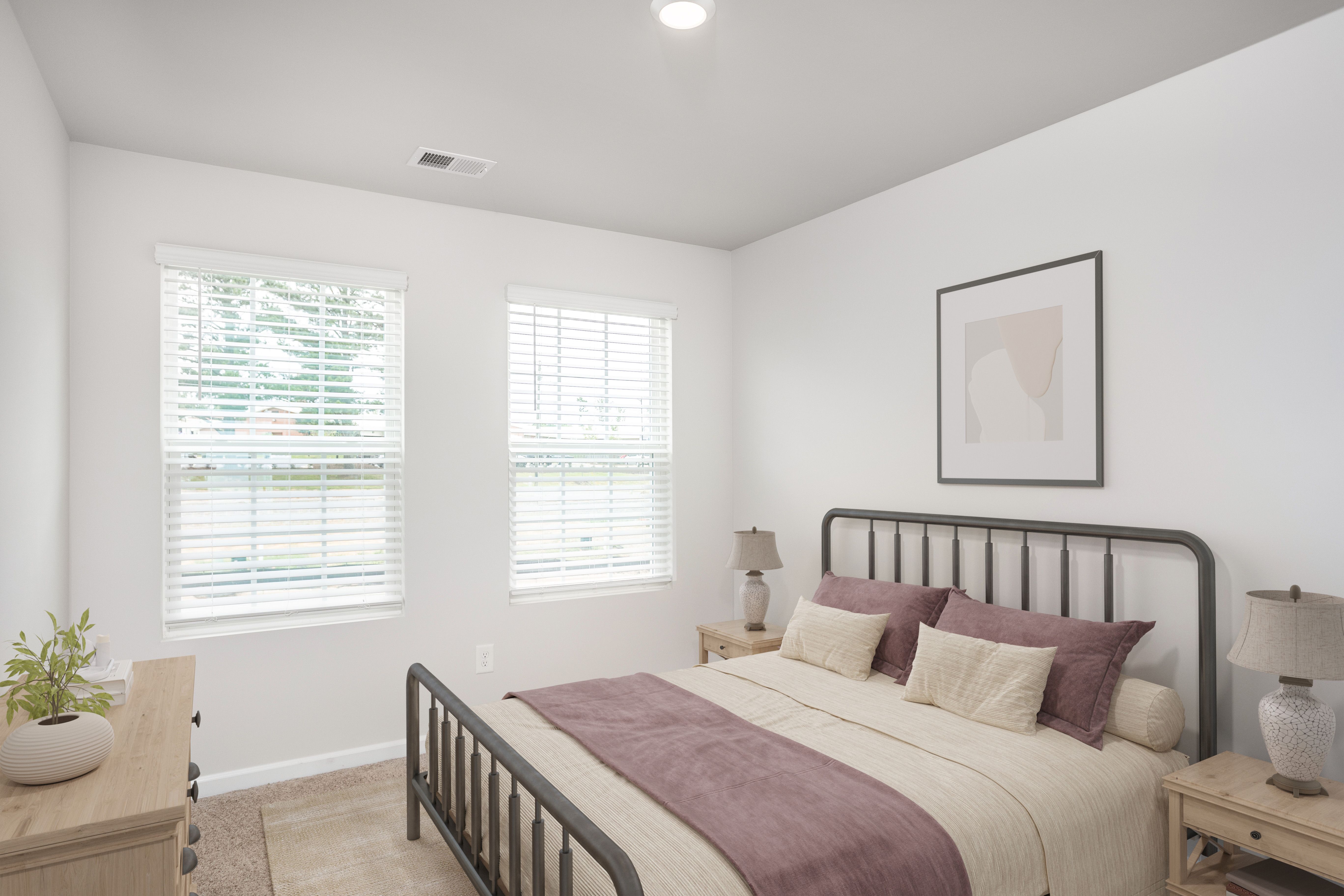 The master bedroom has enough space for your king-sized furniture