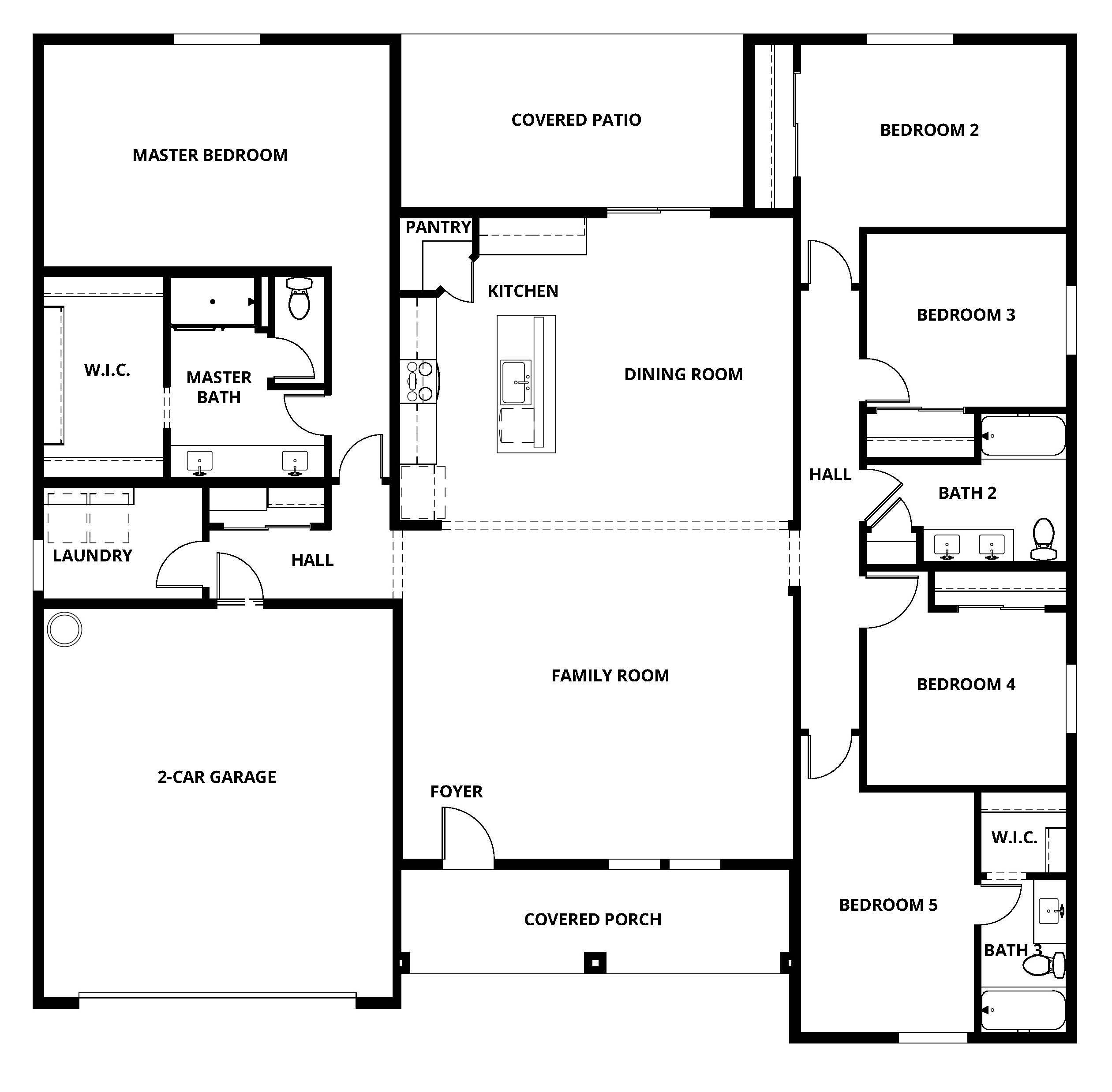 The Pacifica has five bedrooms, a spacious family room and a chef ready kitchen.