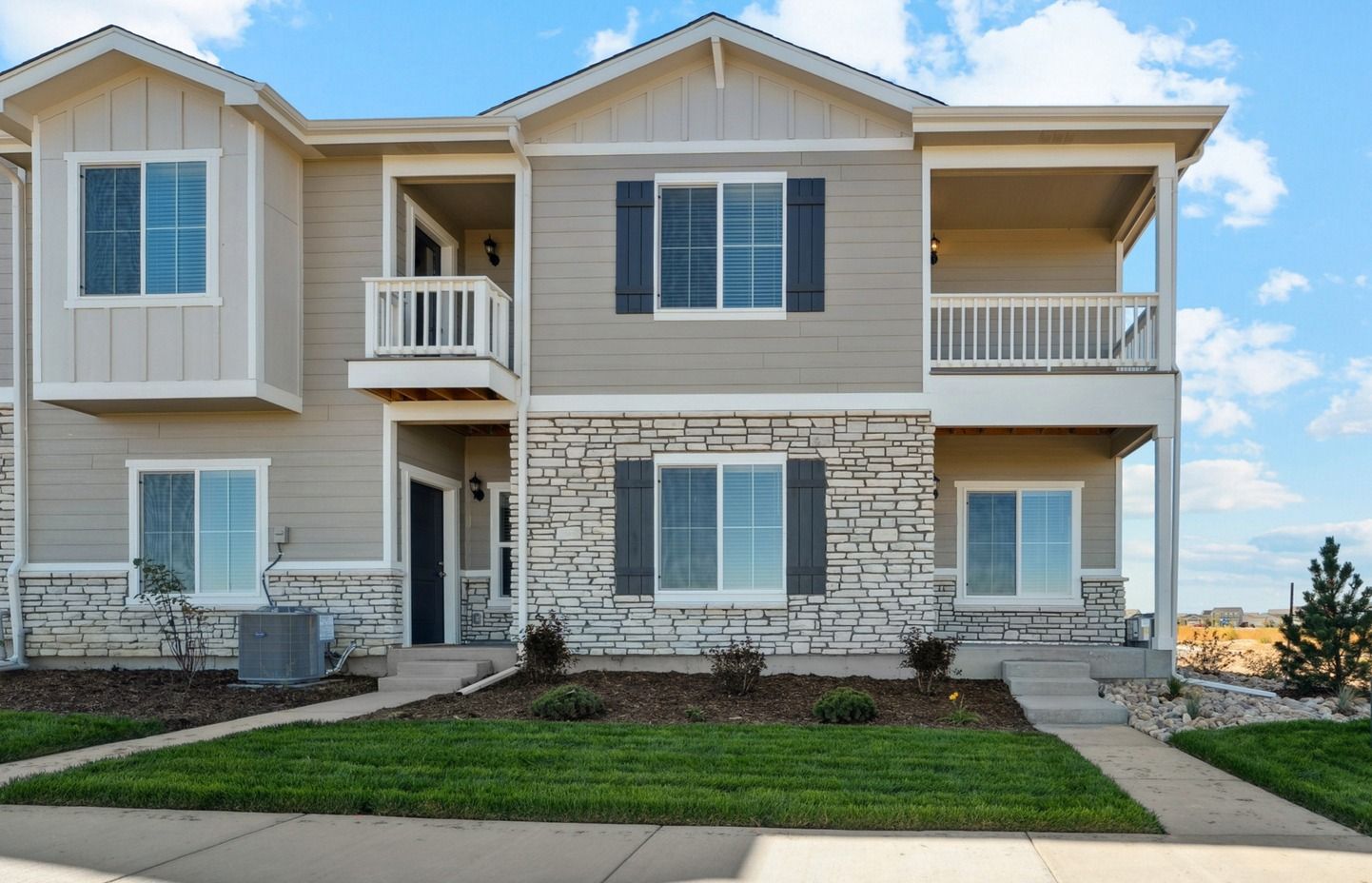The Monarch is the end unit on the townhome building.